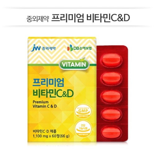 [JW중외제약] 프리미엄 비타민C&amp;D(1,100mgX60정/1상자)